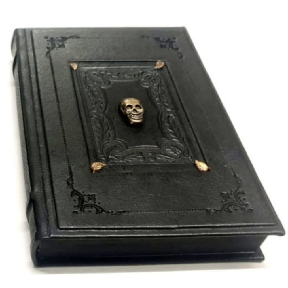 ♥️BUY 2 GET 1 FREE Black Leather Journal - Skull, Retail Price $49.99 USD